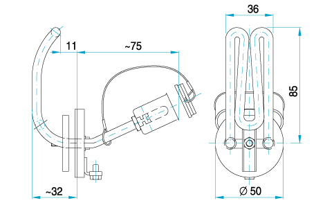 Topné tělísko 230V +zásuvka