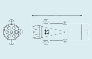 Vidlice 7-pólová 24V černá