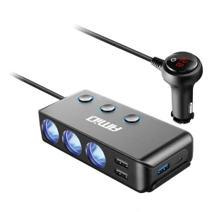 Roztrojka s vypínačem,3xUSB,voltmetr