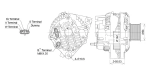 Alternátor 24V/120A RENAULT, VOLVO Mitsubishi