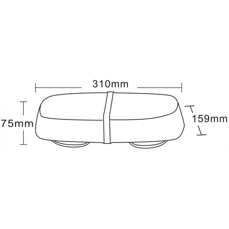 Rampa světelná LED MAGNET 12-24V 72LED, 305*160*75 mm R65, R10