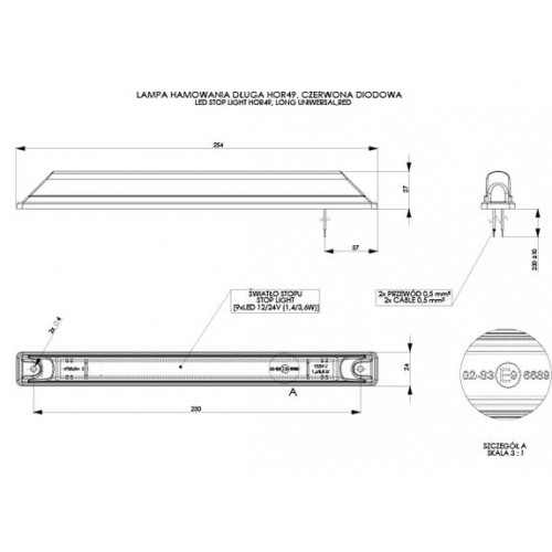Svítilna brzdová LED 12/24V