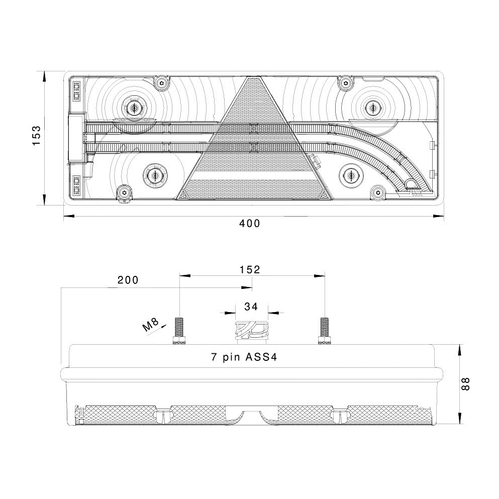Svítilna zadní EUROPOINT III pravá s tykadlem