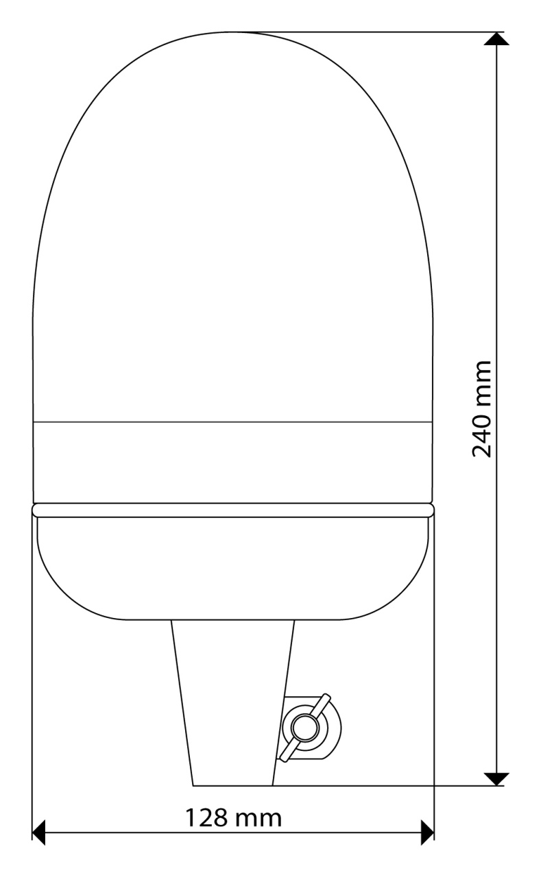 Maják LED 12-24V uchycení na tyč 2 funkce