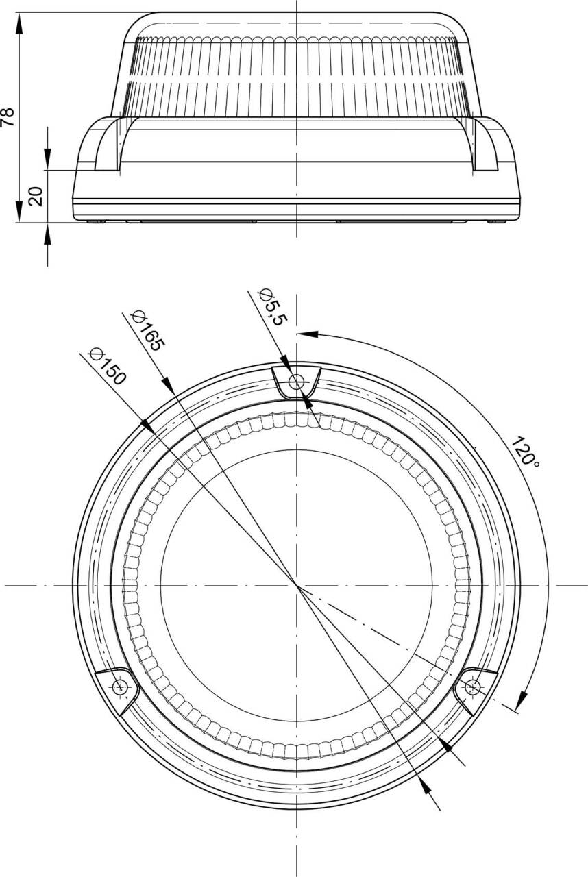 Maják LED pevné uchycení 12-24V nízký