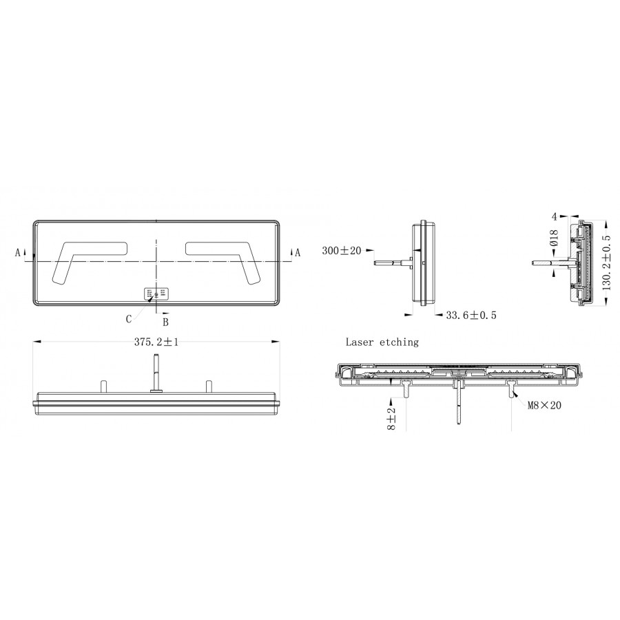Svítilna zadní LED 12/24V pravá