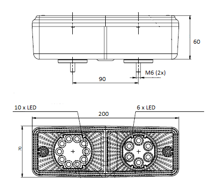 Svítilna zadní LED FT-7