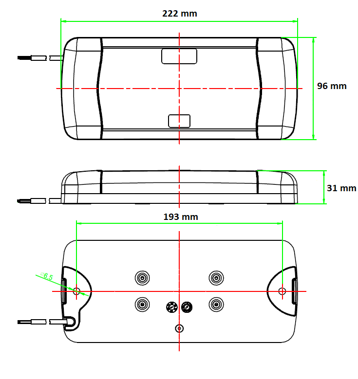 Svítilna zadní LED směrová, brzdová, zpětná