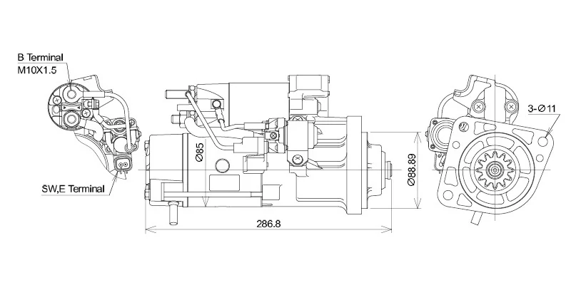 Startér MAN TGA,TGL 24V/5kW 12z MITSUBISHI
