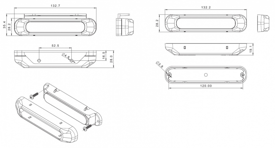 Světlo denní 12/24V FRISTOM sada