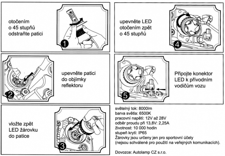 Žárovka LED H4 12/24V 4000lm sada