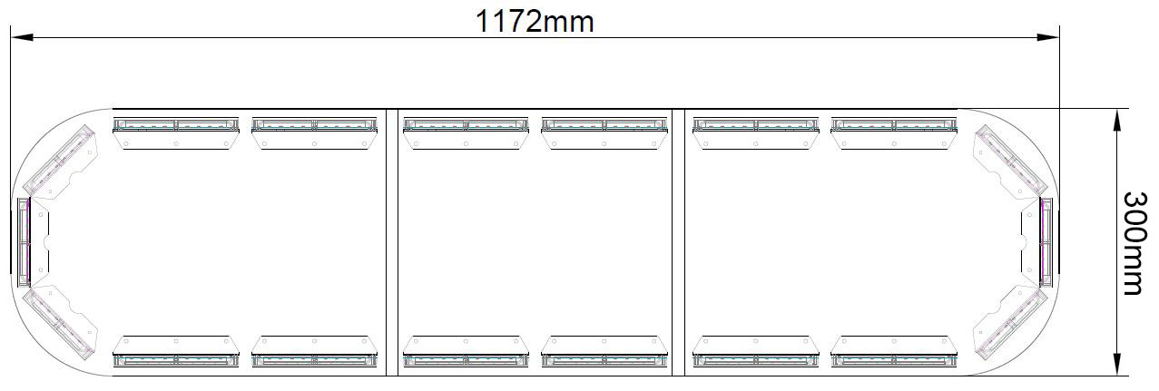 Rampa majáková LED FIT 1164*300*136 R65